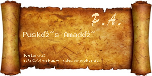Puskás Amadé névjegykártya
